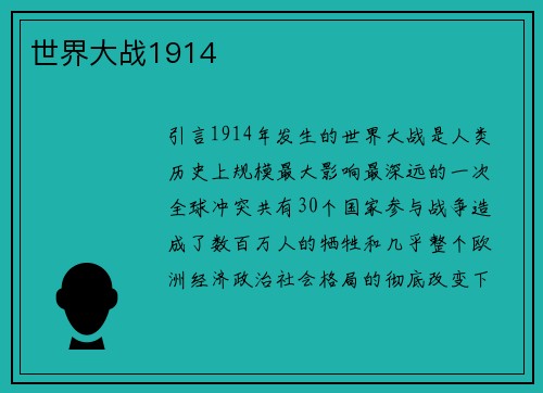 世界大战1914